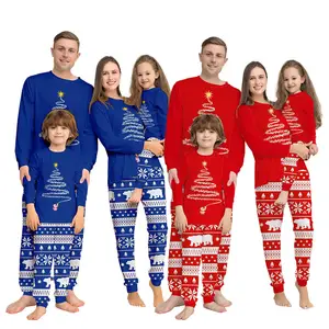 2026 New Christmas Family Pajamas Set Printed Christmas Tree Long Sleeve Sleepwear Adult & Kids Matching Homewear Pajamas