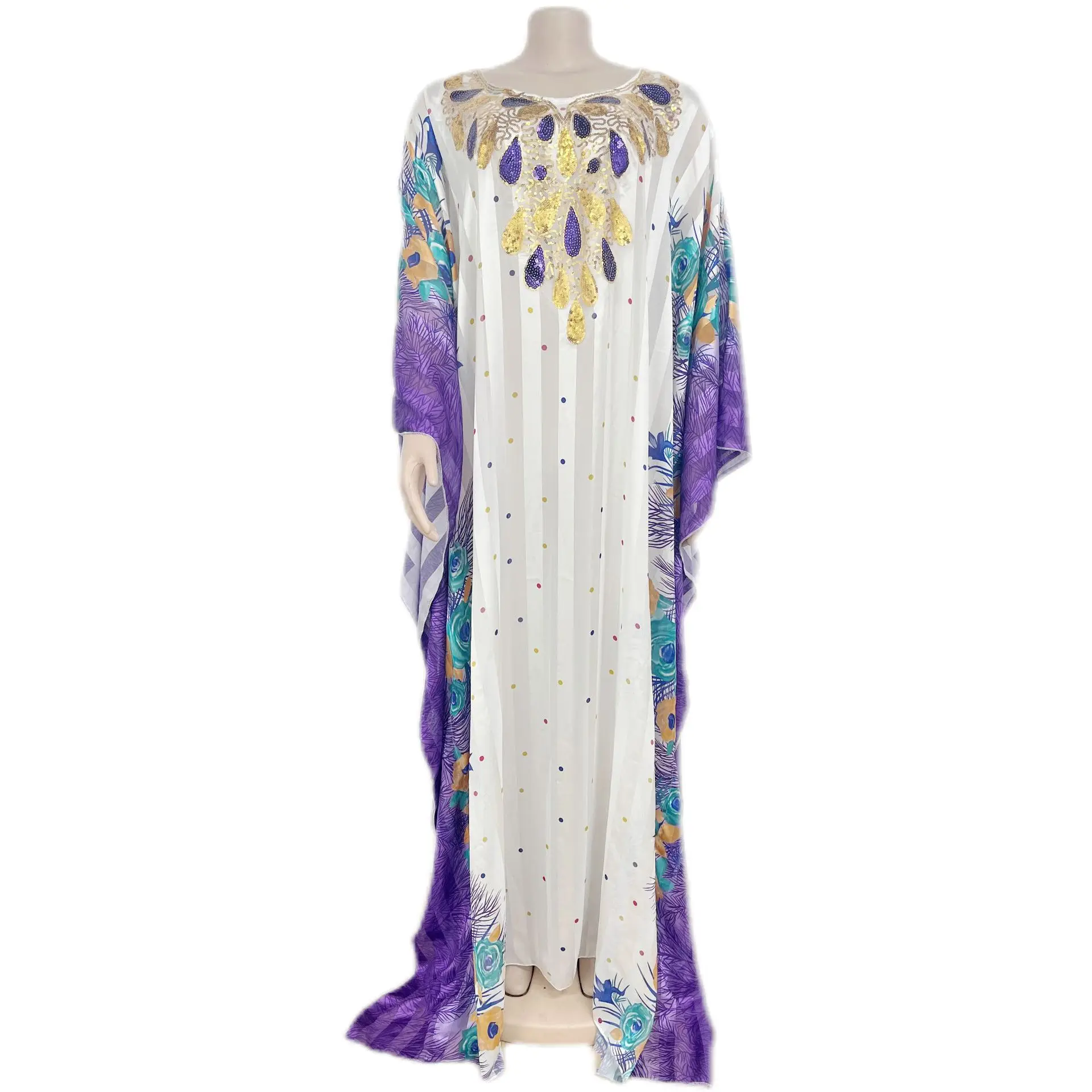 open lace back dress African Abaya Dress for Women – Elegance Plus Size Church Blue / XL main image 1