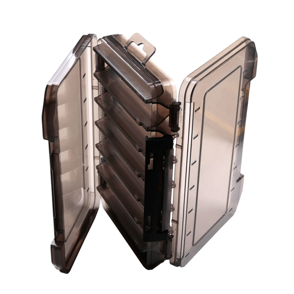 Free sample  Fishing Box 12 14 compartments Fishing Accessories lure Hook Boxes storage Double Sided Fishing Tackle box