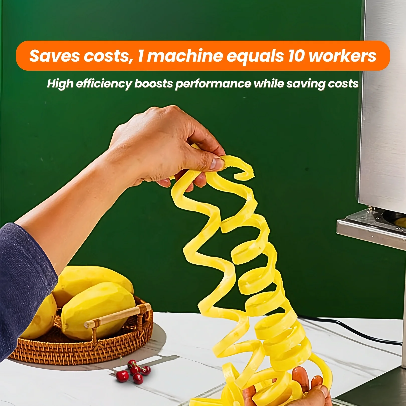 Twist Potato Slicer Curly Fries Cutter Machine Spiral Potato Cutter Twister Fries Machine for Fast Food Chains