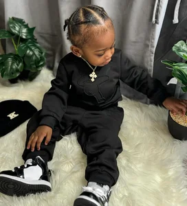 Custom Logo Pullover Kids Fleece Sweater Trousers Joggers Two Piece Sweatsuit Set Boys Girls Outfit Unisex Kids Tracksuit