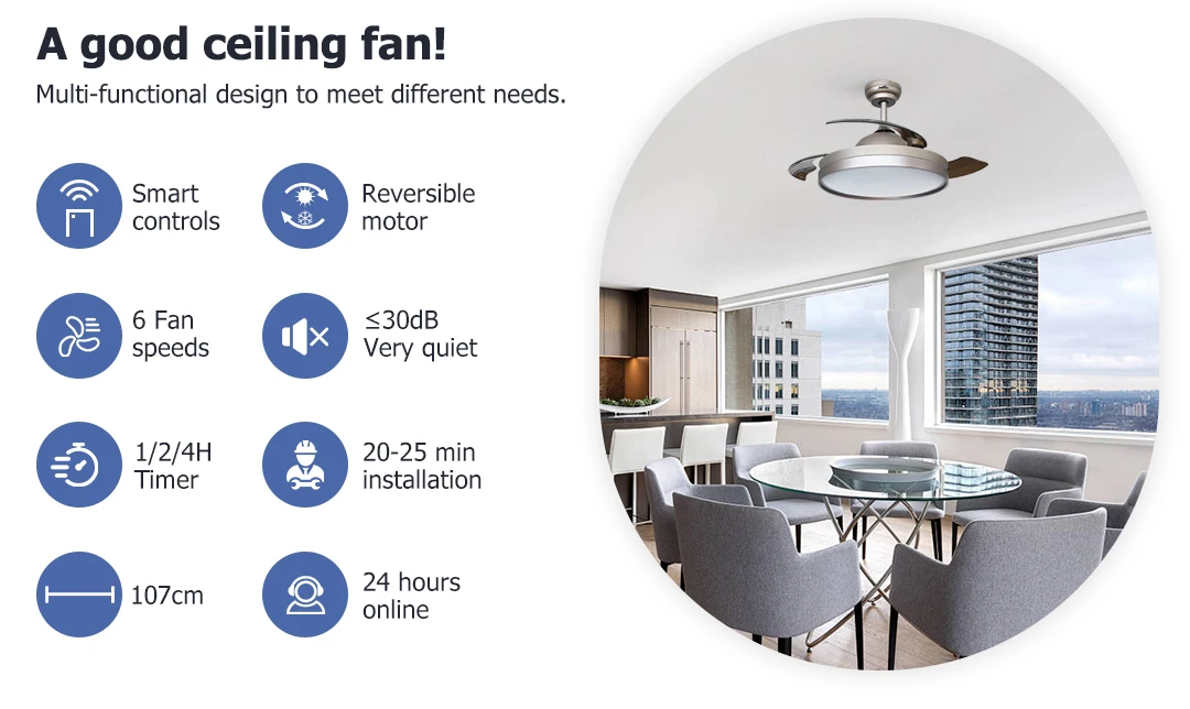 Ceiling Fans, 1stshine, 65, Metal - detail 6