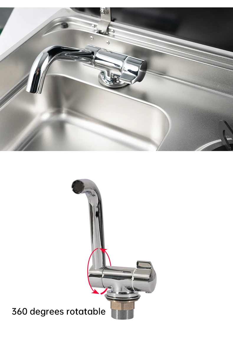 Rv Stainless Steel Stove Sink And Induction Cooker Combination Unit