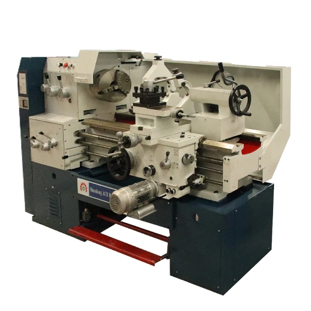 Factory Sales C6140 Electric Manual Lathe Digital Horizontal Design Variable Speed Spindle 4 Station Turret Integral Bed Casting