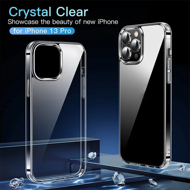 Laudtec Custom Soft TPU PC Clear Phone Case Shockproof Transparent Cell Phone Back Cover For iPhone 14 Pro Max 14 Plus 13 12 supplier