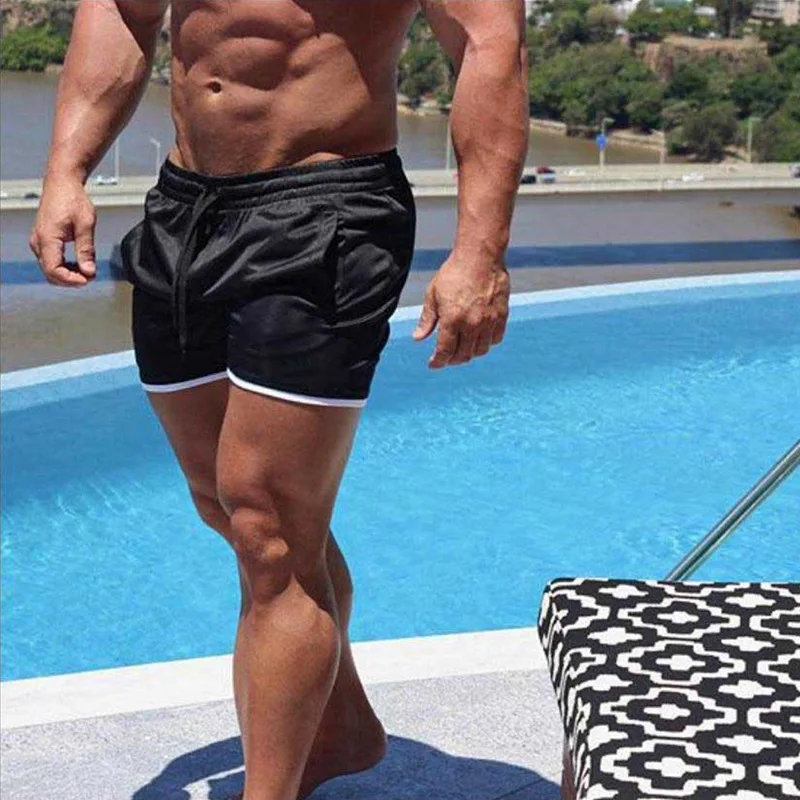 European and American men's sports shorts men's new summer running shorts men's fiess fashion quick drying shorts855_voghion.com