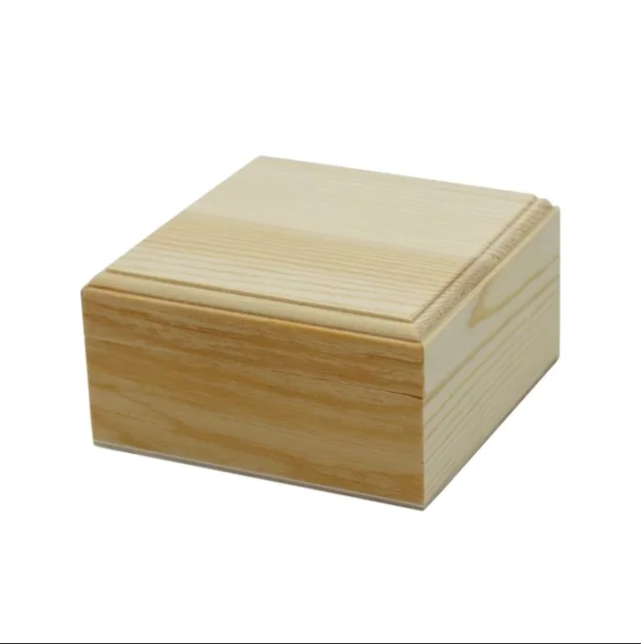 Unfinished 6 Pack Unfinished Wooden Boxes For Crafts With Hinged Lids ...