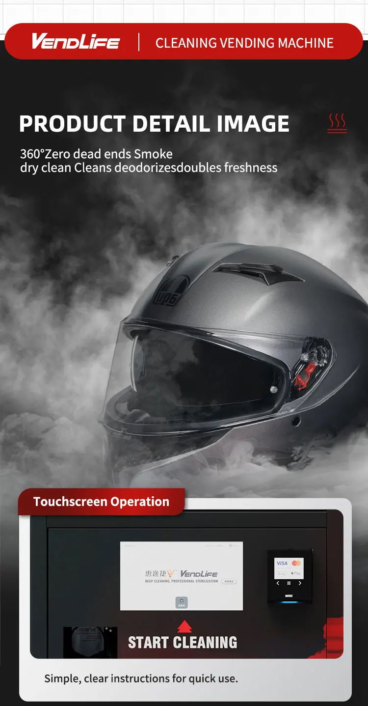 product vendlife dual compartment bike motorcycle helmet cleaning vending machine shoes vendo machine for dry washing and deodorant-4