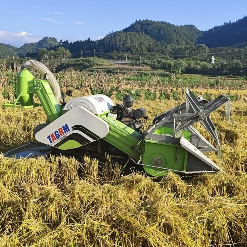 Moissonneuse Batteuse De Riz Wheat Harvesting Machine Mini Rice Combine Harvester Multifunctional Harvesters for Wheat and Rice