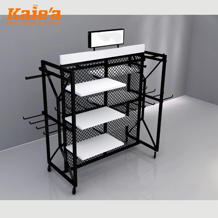 Customized Retail Rack Clothing Display Table Modern Shop Counter Design for Garment Store