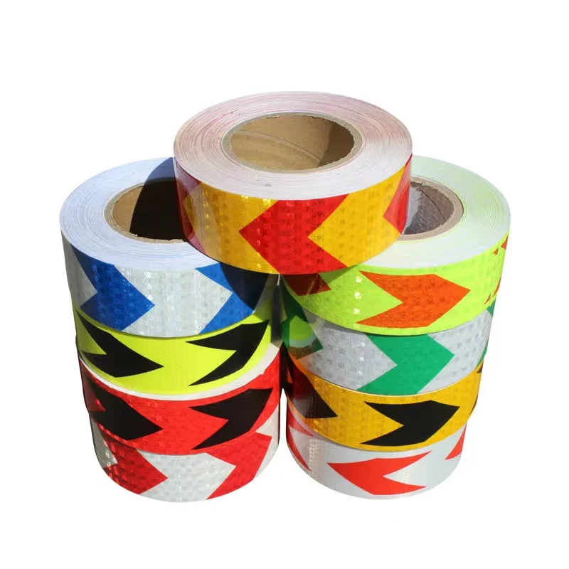 High Visibility Red White Honeycomb Reflective Hazard Tape For Warning ...