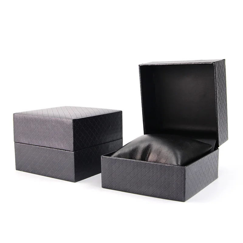 Luxury High Quality Custom Logo Black Cardboard Paper Gift Packaging Single Watch Box case