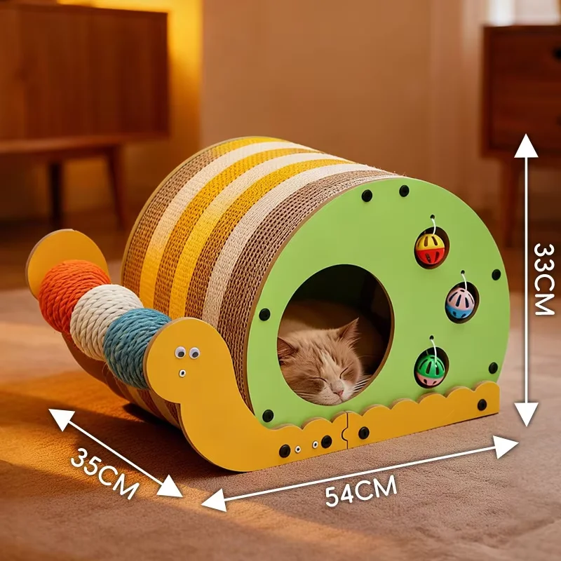 Snail Shape Cat Scratcher Multifunctional Cat Scratching Board with Replaceable Toy Corrugated Cat Scratching Bal supplier
