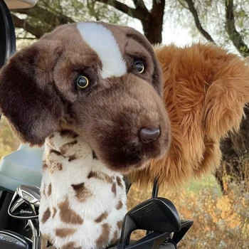 Custom Wholesale Golf Club Headcover Soft Plush Animal Dog Driver Head Cover