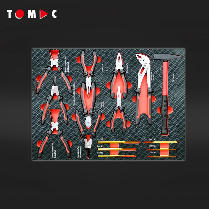 TOMAC 7+1 Large Rolling Tool Cabinet Heavy Duty with 257PCS Tools in 6 Drawers Customizable OEM Support