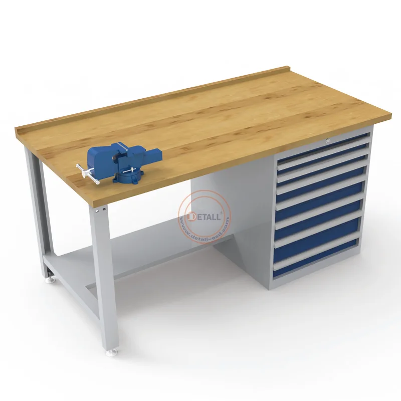 Mechanical Workshop Woodworking Bench with Tool Drawer Cabinet Work Bench
