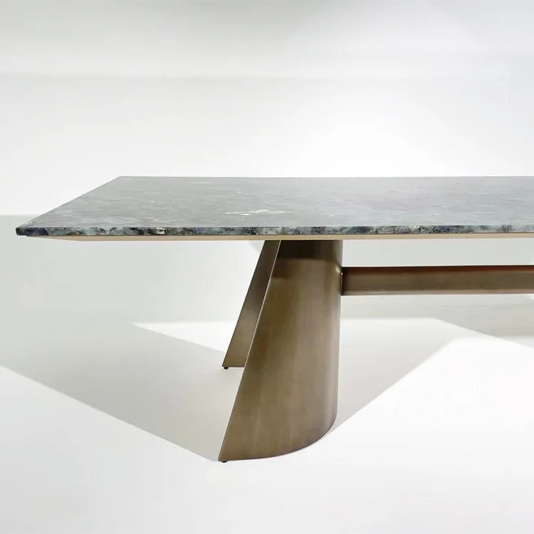 2022 Latest Granite Dining Table Design Lemurian Labradorite Blue Granite Dining Table
