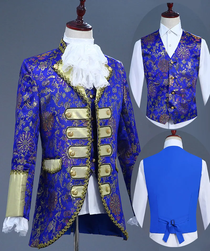 Deluxe Victorian King Prince Costume For Adult Men Top Vest Jacket Coat ...