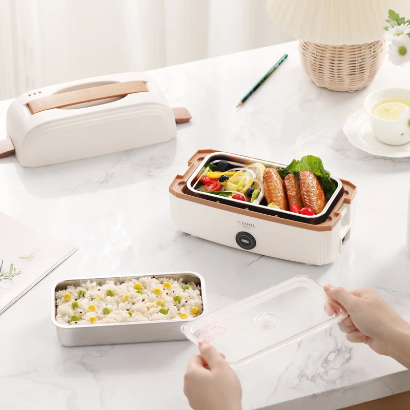 Factory Direct Supply Smart 1L Convenient Healthy Mini Cute Electric Heating Lunch Box Portable Food Rockpot Electric Lunch Box