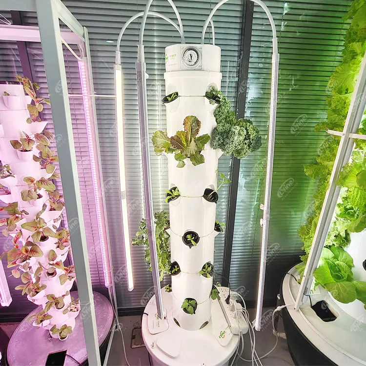 家庭用垂直水耕栽培タワー 葉物野菜栽培 室内農業 水耕栽培タワー栽培