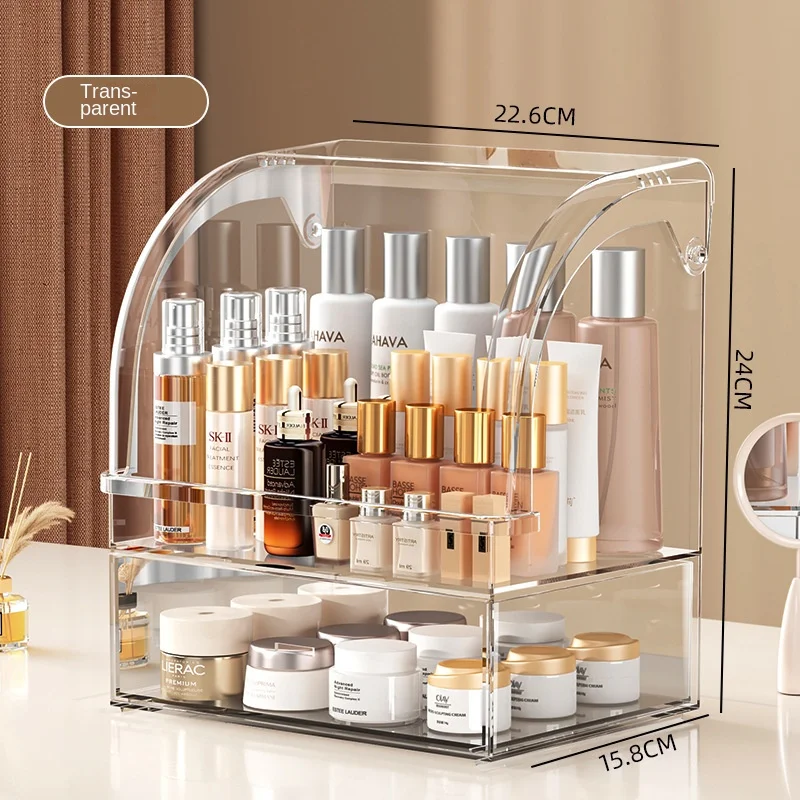 Choice Fun Large Capacity PET Plastic Desktop Organizer Cosmetics Storage Rack & Display Rack Lipstick Skincare Dressing Table