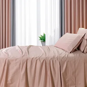 Luxury Silky Plain Bedsheet 100% Australian Pure Cotton Bedsheets Bedding Set Bed Sheets Comforter with Pillow Case