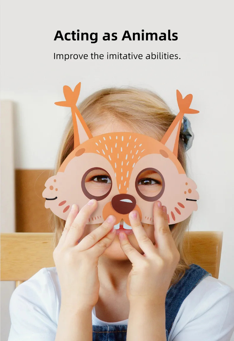 Animal Felt Masks DIY Craft Kits 8 Pcs For Girls Birthday Party Favors