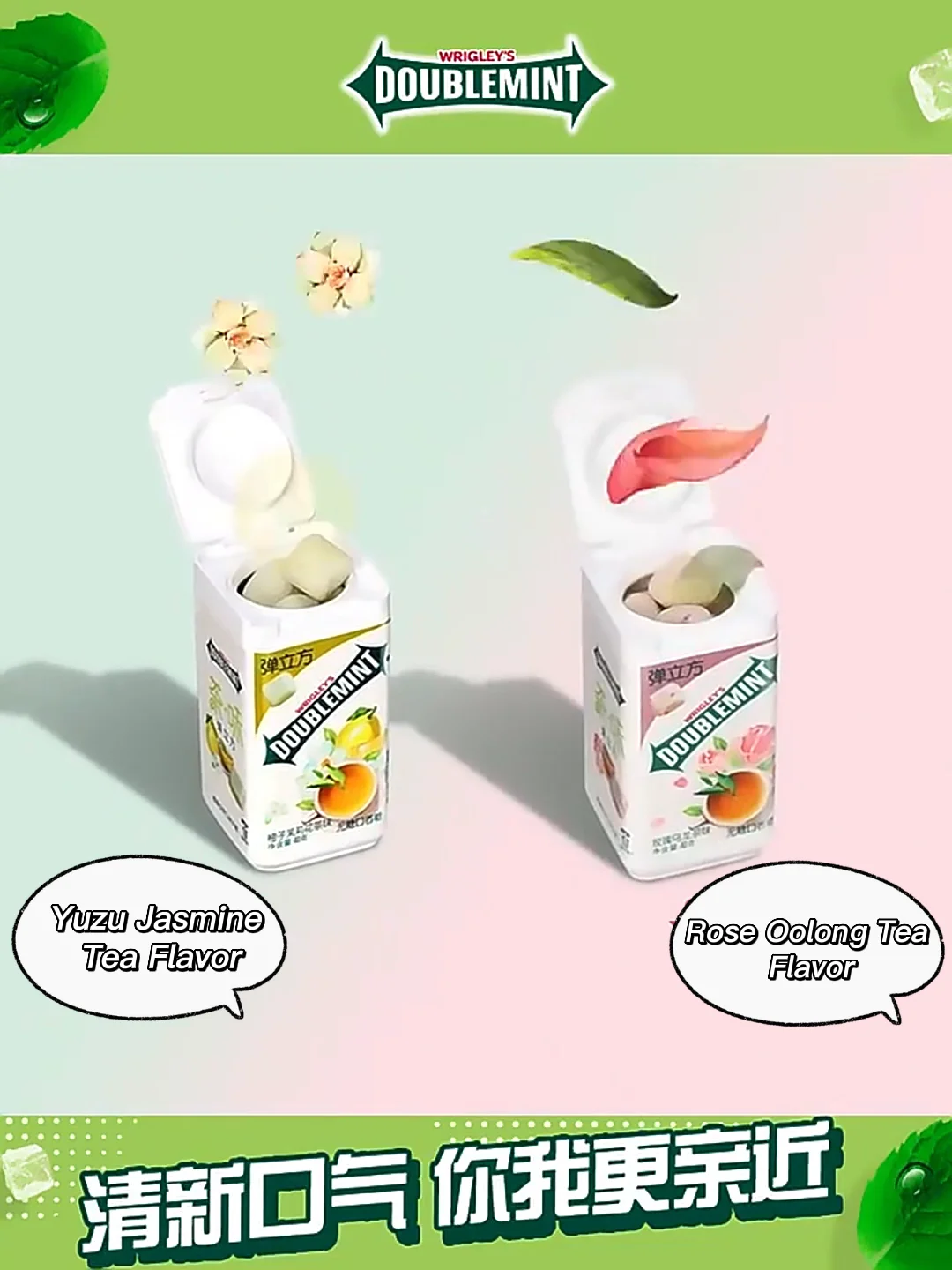 Exotic Candy The Green Arrow Doublemint Chewing Gum Tea Flavor Sugar