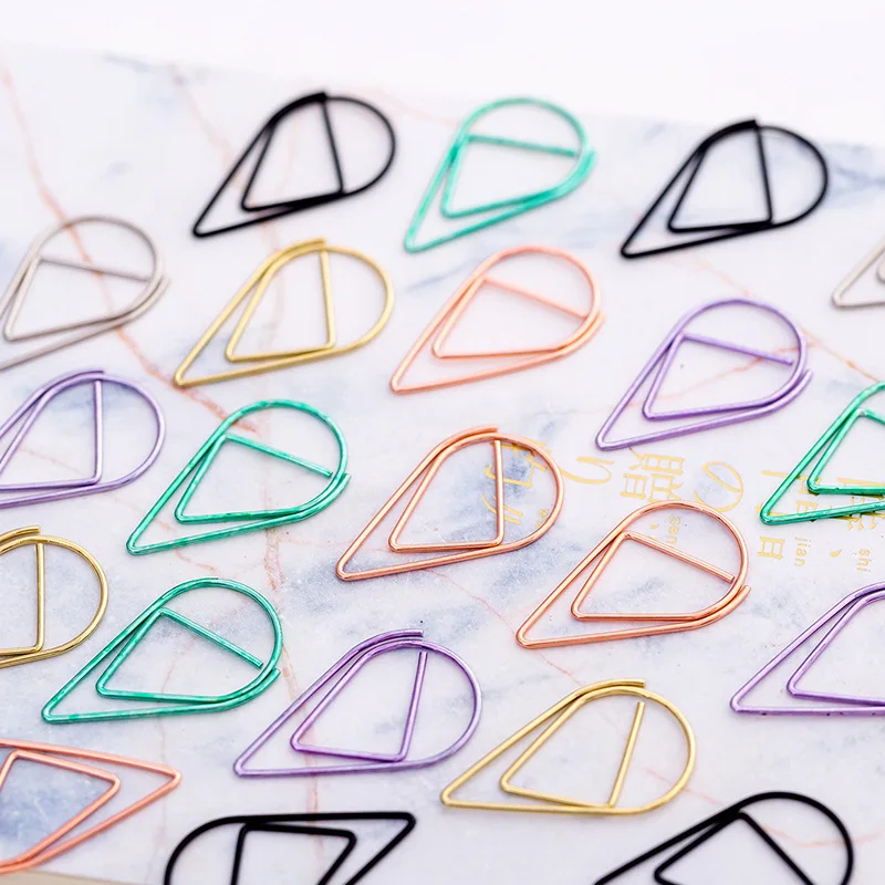 Steel Material Creative Drop Shape Custom Design Paper Clips Funny
