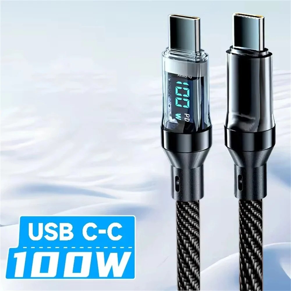 120W Fast Charge USB Type C Cable LED Power Display for Redmi Android Phones