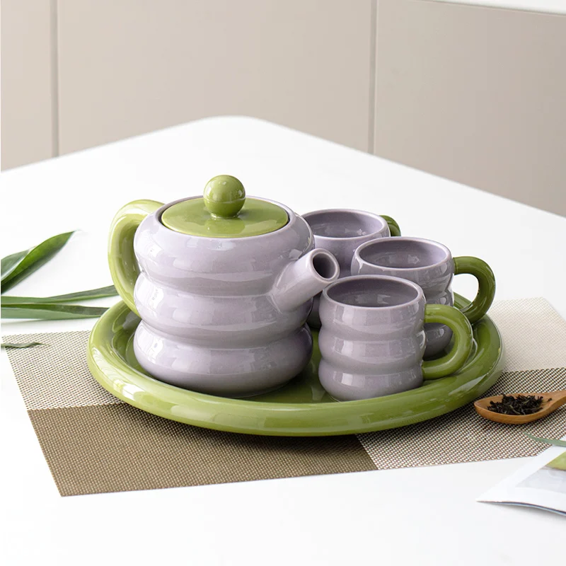 Modern Luxury Ceramic Tea Kettle Set with Infuser New Porcelain Coffee & Tea Kettle Set manufacture