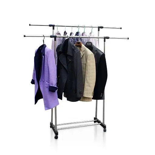 Mobile Stand Multifunctional Clothes Drying Rack Hanger Stainless Steel Vertical Drying Rack