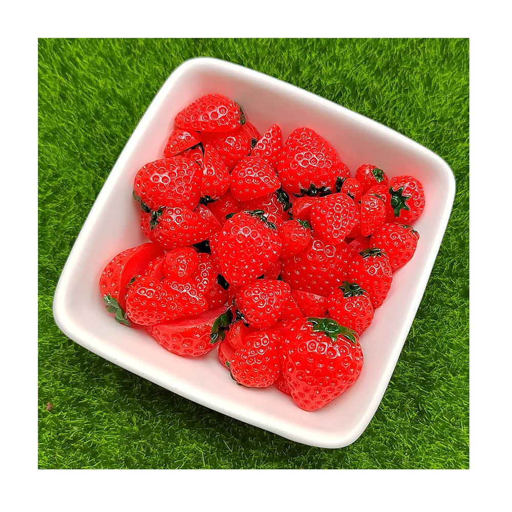 Simulation Small Strawberry Pendant Resin Red Strawberry - Temu