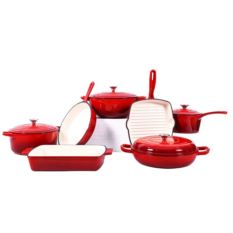 30CM Enameled Cast Iron Dutch Oven Set - Minimalist Induction Cookware for Modern Kitchens