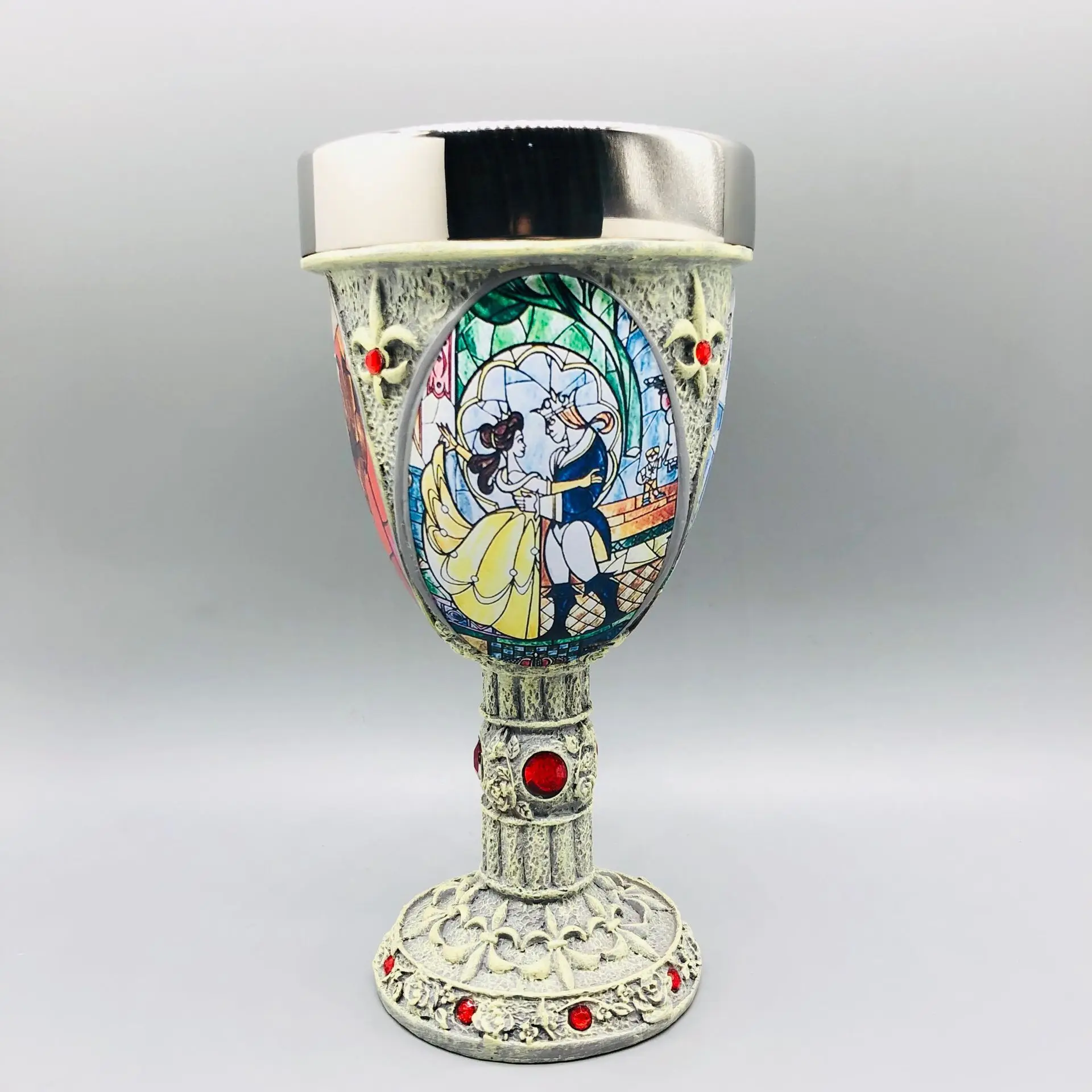 Hand-painted Beauty and the Beast Belle Ball Scene Goblet Resin Decoration  Grail Skeleton Jack Decoration Mug