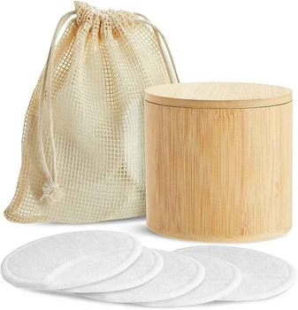 Reusable makeup remover pad, eco-friendly cotton and bamboo circle, suitable for toner and exfoliator,10 packs
