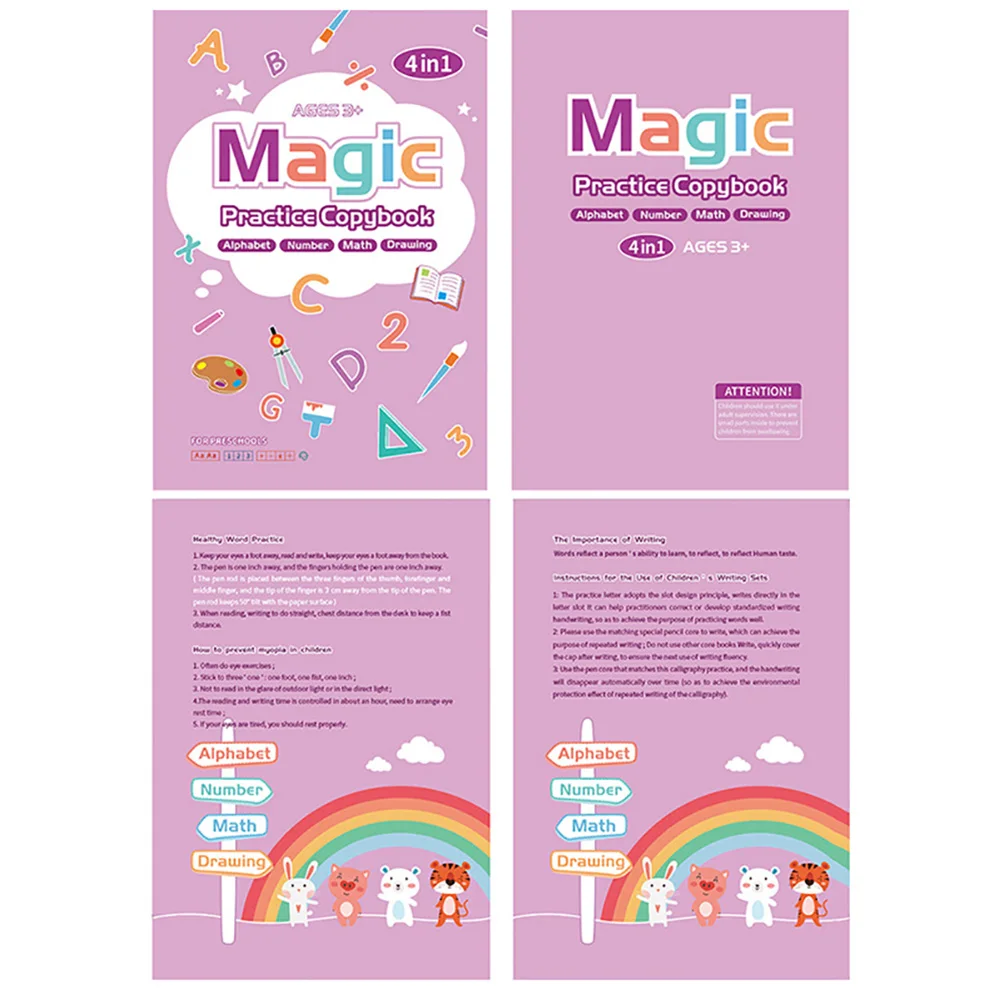 Новые 4 в 1 Алфавит Номер математические рисунок почерк смоченную Магическая практика и выгодно отличается от обычных однотонных вещей для