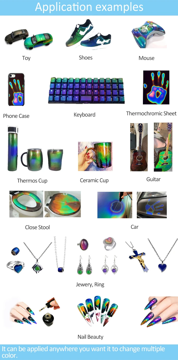 12 Color Sprayable Liquid Crystal Thermal Paint Thermochromic Ink That