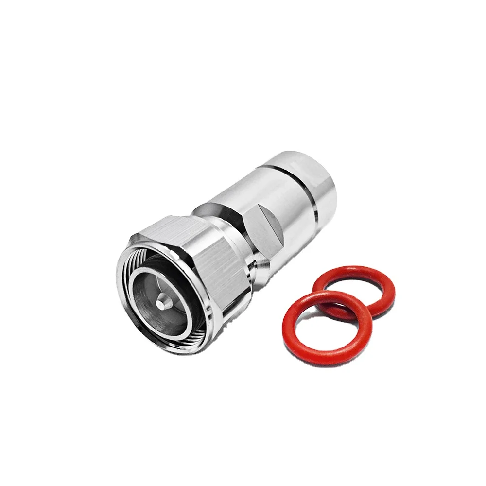 Factory Supply 4.3-10 Mini DIN Male Plug for 1/2 Feeder Cable Rf Coaxial Connector Coax Cable Connectors in Stock
