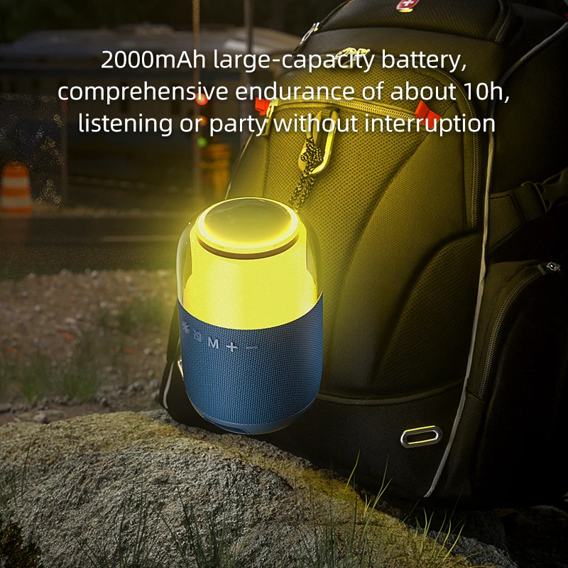 Free Sample RGB Mini Portable Speakers BT Wireless Party Boombox Speaker With Microphone