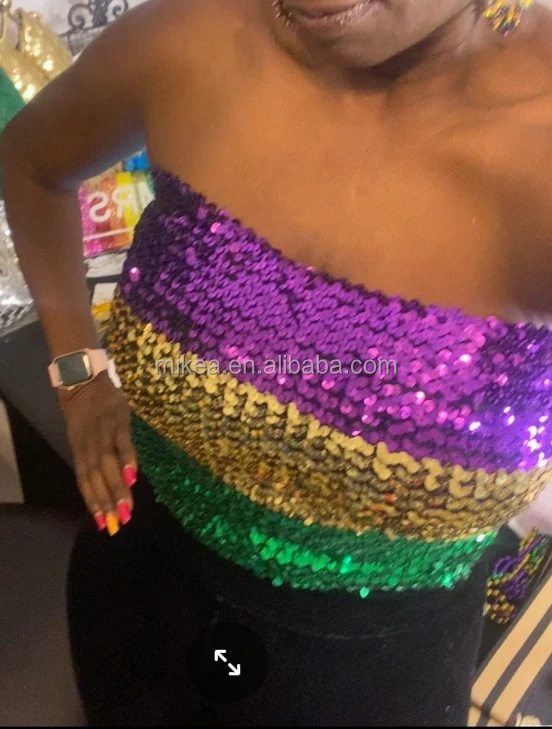 sequin mardi gras tube top