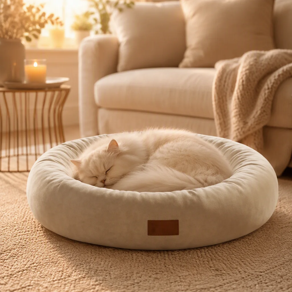 Luxury Rabbit Fur Plush Corduroy Round — Product details 3