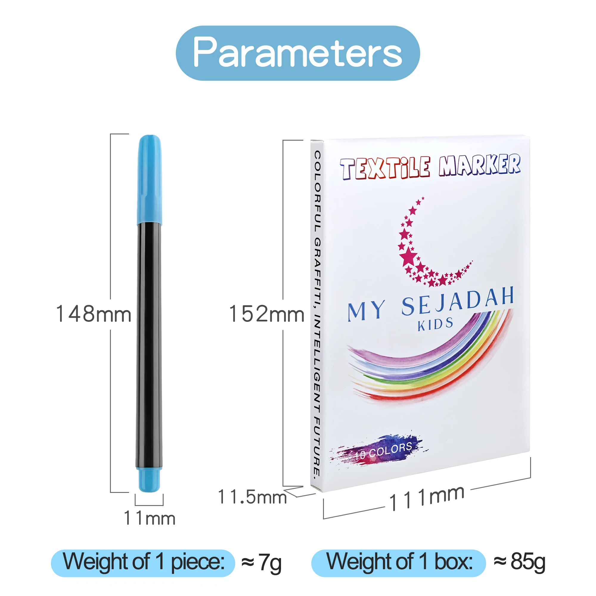 10 Assorted Color Permanent Fabric Markers Art Pen For Clothes & T