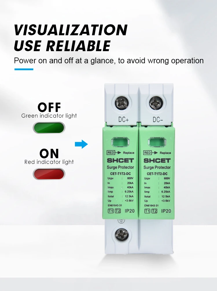T1 T2 Type 1 Dc Solar Spd Lightning Surge Protection Protector