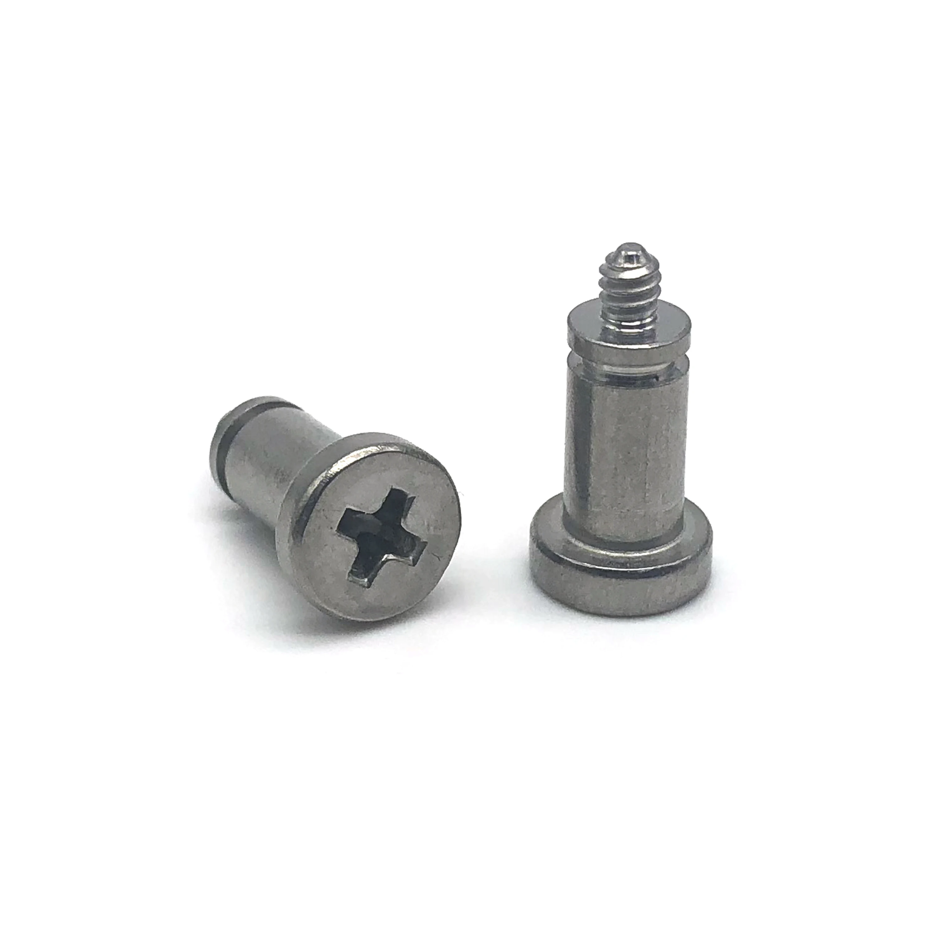 Custom fasteners metric shoulder step bolts m4 m6 m8 m10 nickel plated flat head phillips low profile shoulder screw
