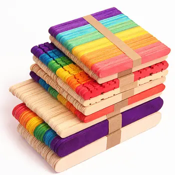 Colored Popsicle Sticks, Natural Sawtooth Popsicle Sticks