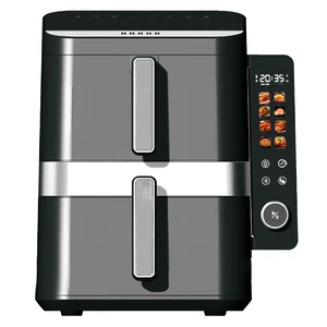 Smart Digital air Fryers Dual Pot Double Stack XL 12L Big air Frier Smart air Fryer up Down 2 Drawer with Window with Color Menu