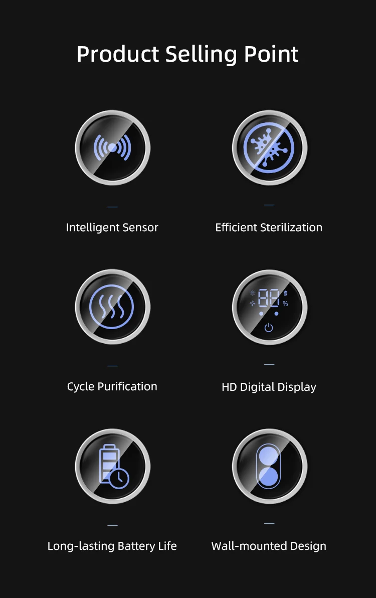 Wall-mounted USB Mini UV disinfection box Smart sensor Toothbrush disinfection rack