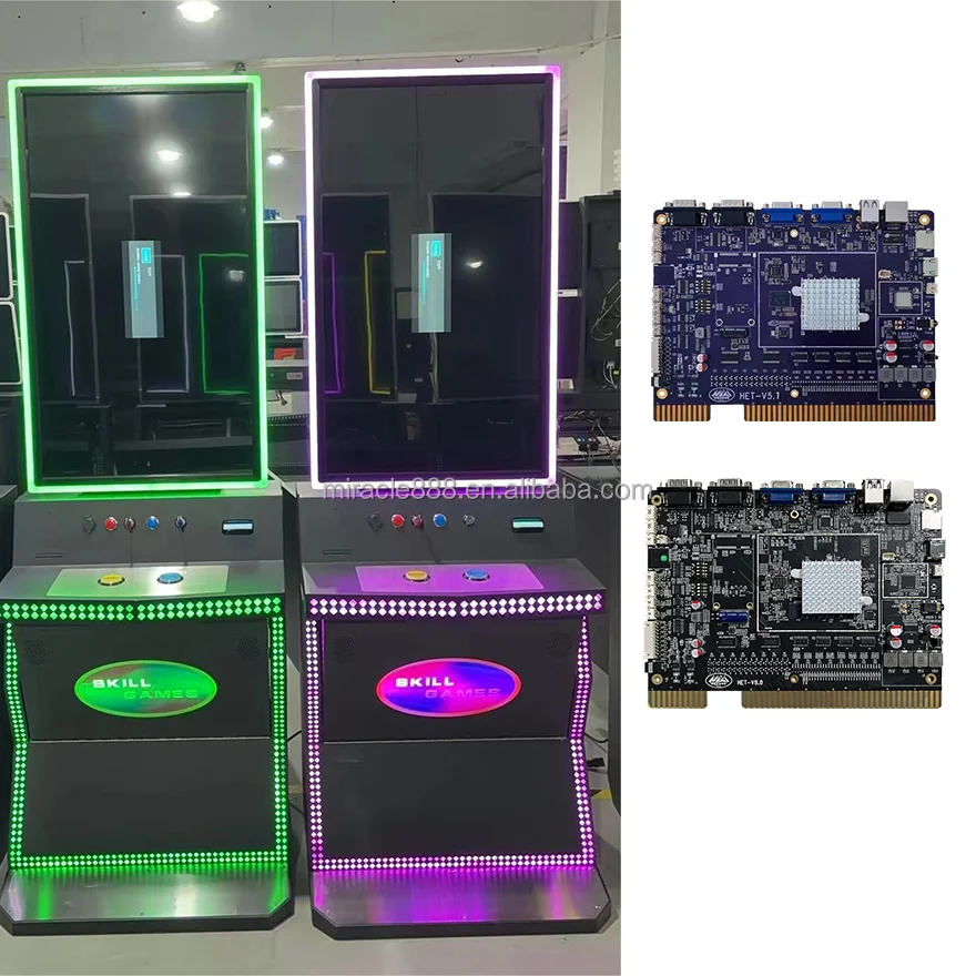 Miracle Vertical for Skill Game Machine with 23.6inch Curved Screen Metal+Acrylic Cabinet Customizable Panel