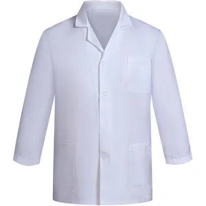 Chef Uniforms for Restaurant Work Clothes White Canvas Long-Short Sleeved for School Canteen Food Factory Kindergarten Kitchen